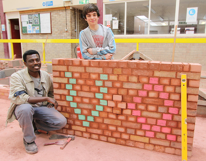 Brickwork students Amanuel Gebremeskel, 28 from Newport (L) and William Oliveira, 17 from Newport (R)