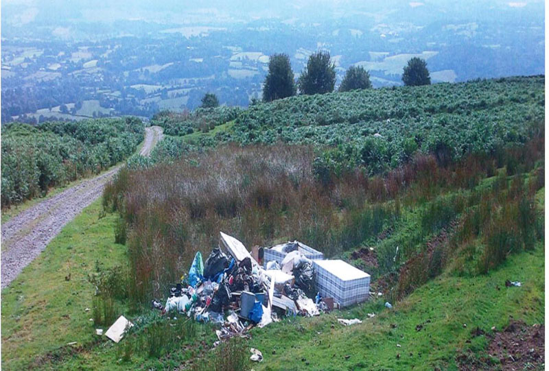 The waste dumped on the mountainside above Mamhilad