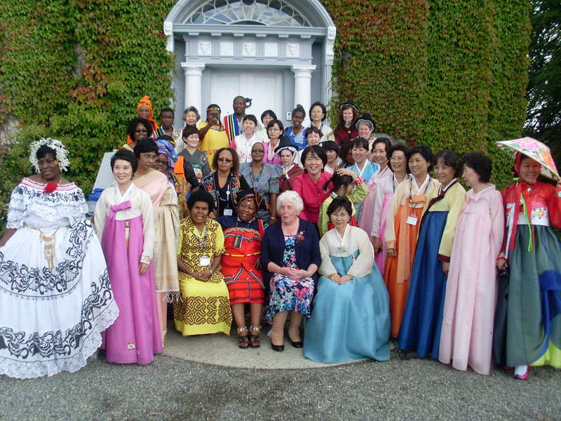 Delegates in national dress at the last world conference which was held in Ireland