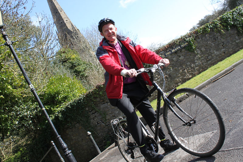 Keen cyclist Bishop David Wilbourne, the assistant bishop of Llandaff