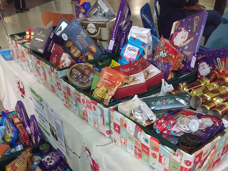Some of the donations received for the foodbank