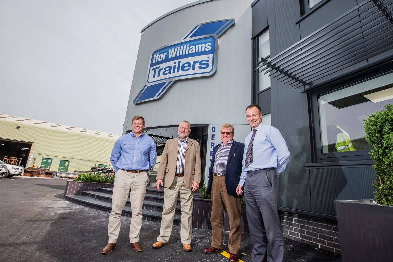 New distributors at Ifor Williams Trailers. Peter Nesbitt, right with, from left, Jack Mason, Alun Mason and Hywel Mason.