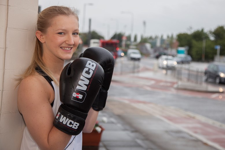 Hadlow Edwards..... Steph Edwards, a technical administrator at Hadlow Edwards Wrexham  who is training to be a boxer for a charity event. Pictured is Steph Edwards.