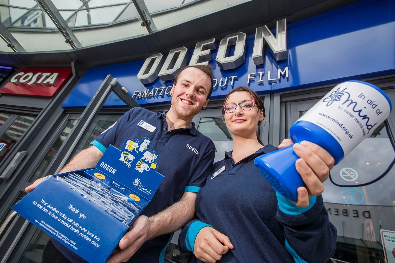 Odeon staff Conor O'Brien and Chloe Ball who climbed Snowdon for charity