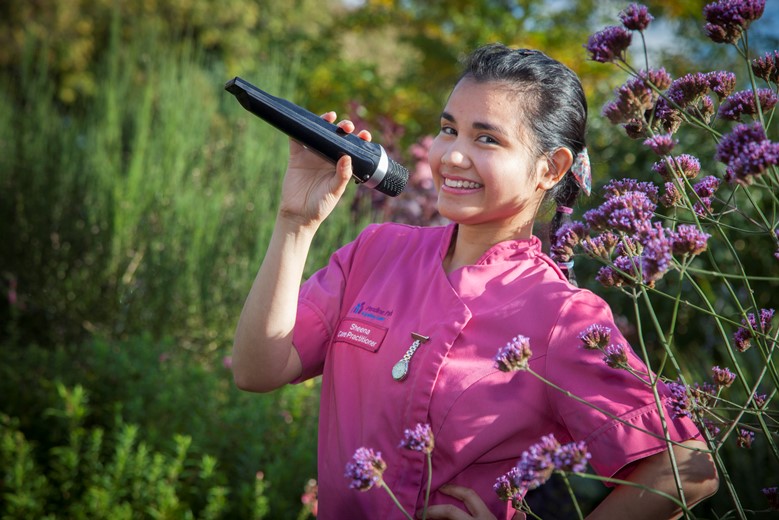 PENDINE PARK...BODLONDEB. Care Practitioner Sheena Miranda who has been invited by Wrexham MP Ian Lucas to sing at an event in Queen's Square Wrexham on October 29th.