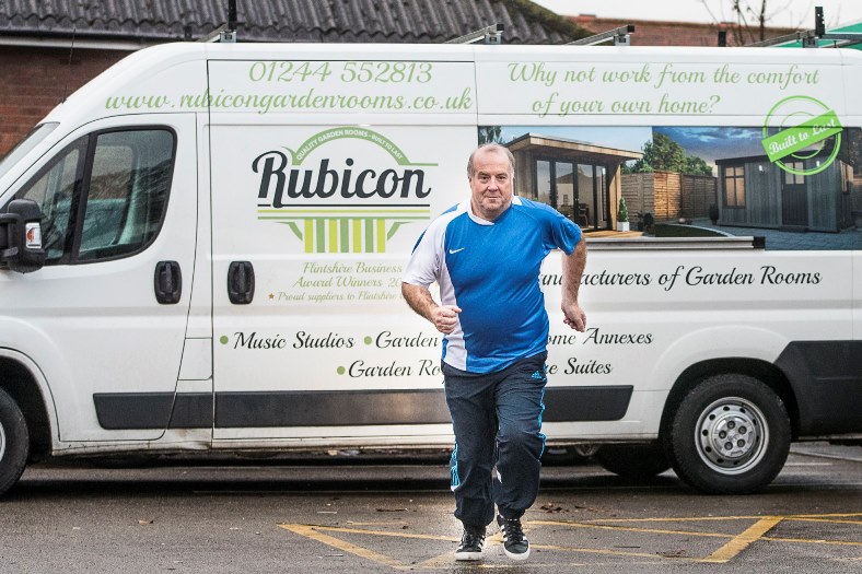Rubicon workshops Shotton. Production manager Martin Stevens who will be running in the Chester half marathon for charity.