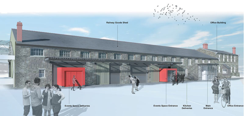 Artist's impression of what the outside of the Goods Shed building could look like