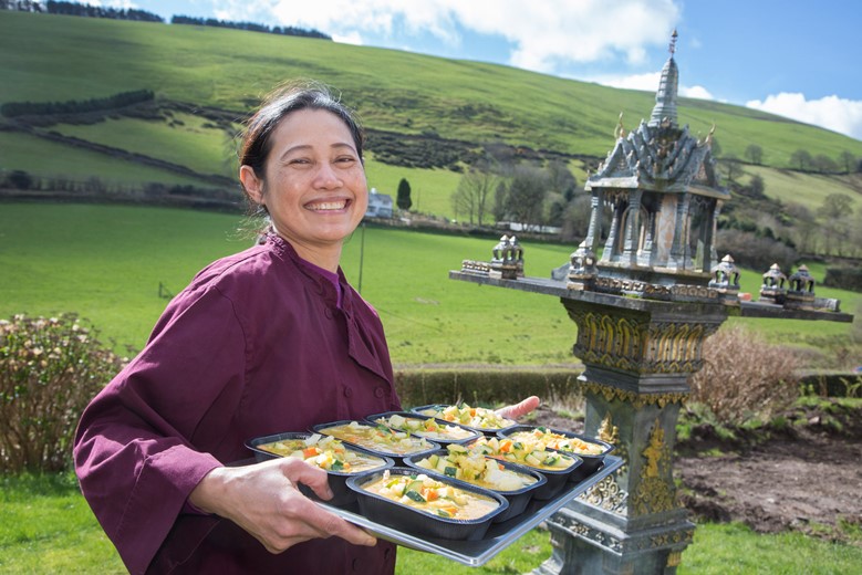 Authentic Thai Cuisine ...The home-run business belongs to Dtoi Harvey who has received a council grant fromDenbighshire council to purchase a new blast chiller and freezer room. This will enable her to start supplying frozen ready meals . Pictured is Dtoi Harvey .