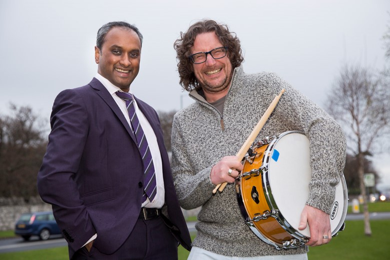 Spire Yale ......Pictured are Prash Jesudason, hand and arm surgeon  and drummer Mark Thompson