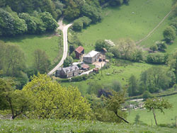 Working farm in the valley near Llangollen 