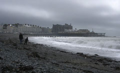 The seafront at Aberystwyth on, believe it or not, an August day.