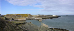 A panoramic shot of the small seaside port of Amlwch on Anglesey
