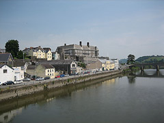 The town of Carmarthen as seen from the new footbridge. 