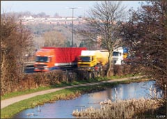 The canal runs alongside the M4 between junctions 26 & 27 at Newport