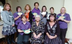 Pictured left to right are (standing); Mary MacDonald, Senior Public Health Officer; Sara Bryan, Dyddiau Difyr; Liz Western, Healthy Pre School Development Officer; Erica Day, Tabernacle Kindergarten; Katie Broadhurst, Puddleducks Day Nursery; Jasmine Lewis-Hovey, Cylch Meithrin Arberth, and Sally Evans, Happy Days Haverfordwest, (seated) Sarah Taylor, Happy Days Fishguard; Councillor Sian James, and Lynne Perry, Principal Public Health Officer 