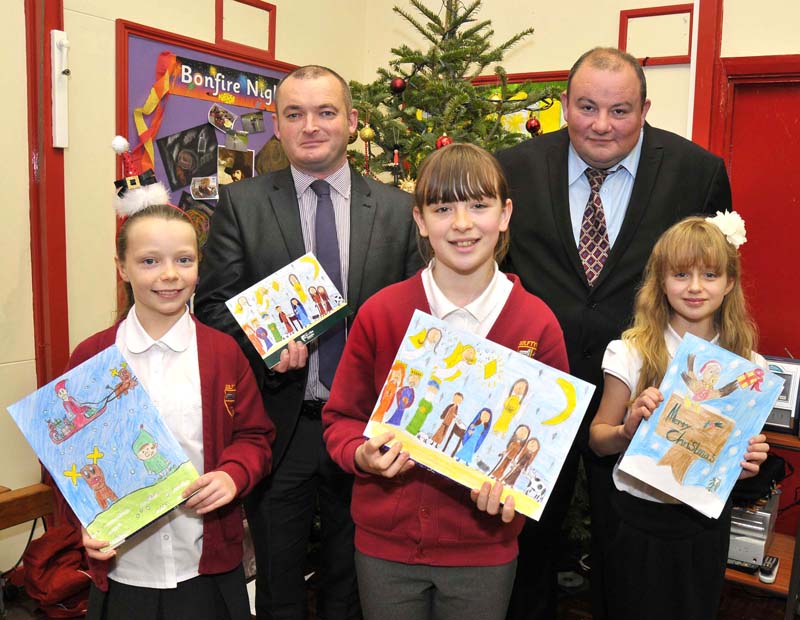 L-R: Third place Kirsty Roberts, Councillor Aaron Shotton, Leader of Flintshire County Council, winner Annabelle Creaney, Councillor Bernie Attridge, Deputy Leader of Flintshire Council and second place Nadia Tas