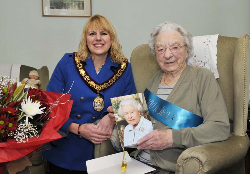 Councillor Carolyn Thomas, Chair of Flintshire County Council and Mrs Sally Timson