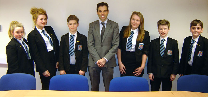 Ken with Key Stage 3 pupils from the school council