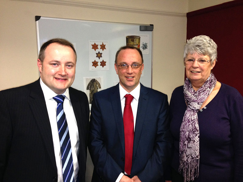 Clwyd West AM Darren Millar with new Ysgol Emrys ap Iwan headteacher, Lee Cummins and Chair of Governors, Linda Taverner