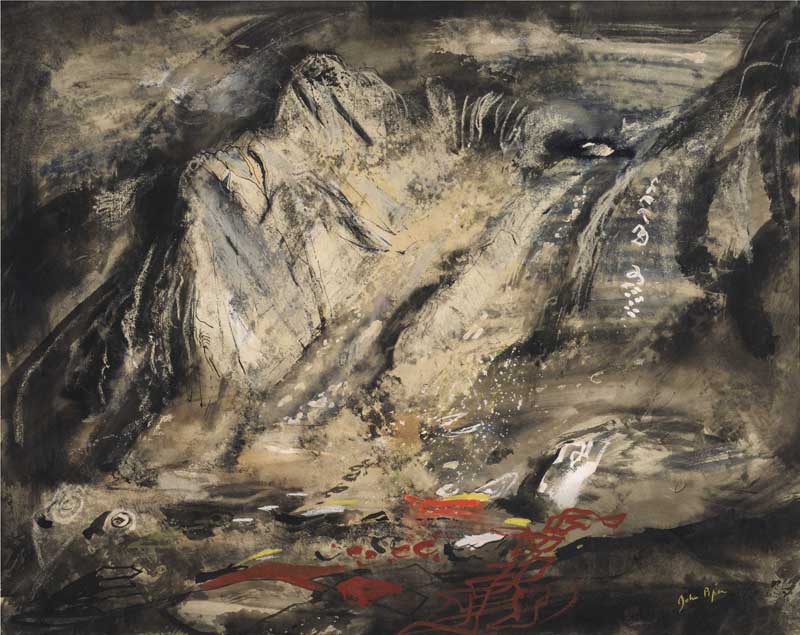 Jagged Rocks under Tryfan John Piper Ink, watercolour and gouache c. 1948 © The Estate of John Piper