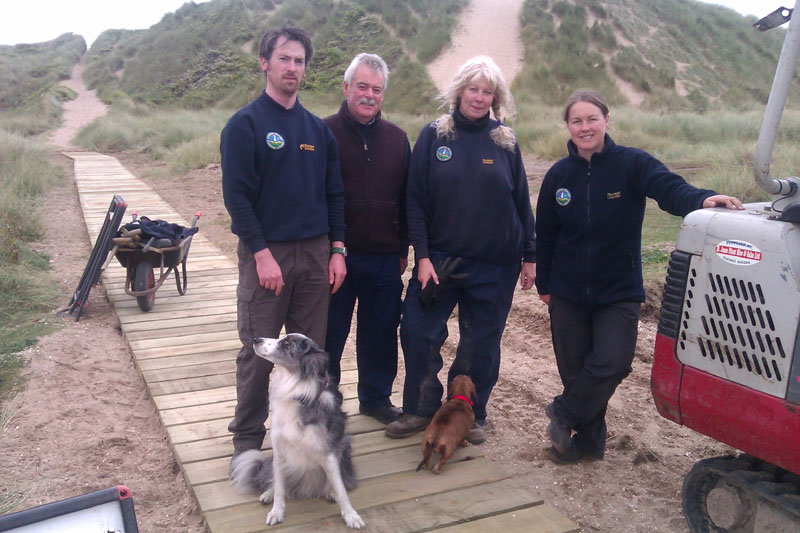 Mandy Cartwright and colleagues near Presthaven Holiday Park