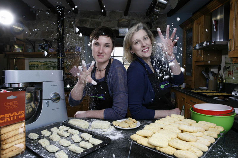 Sioned Williams (left) and Kit Ellis with the latest batch in the kitchen at Llŷn