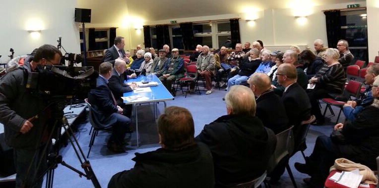 Clwyd West AM Darren Millar AM Chairing the flooding meeting which took place in Kinmel Bay