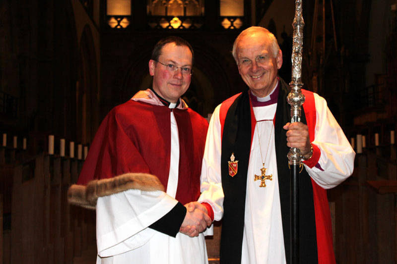 Gerwyn Capon, the new Dean of Llandaff, and Gerwyn with the Archbishop, Dr Barry Morgan