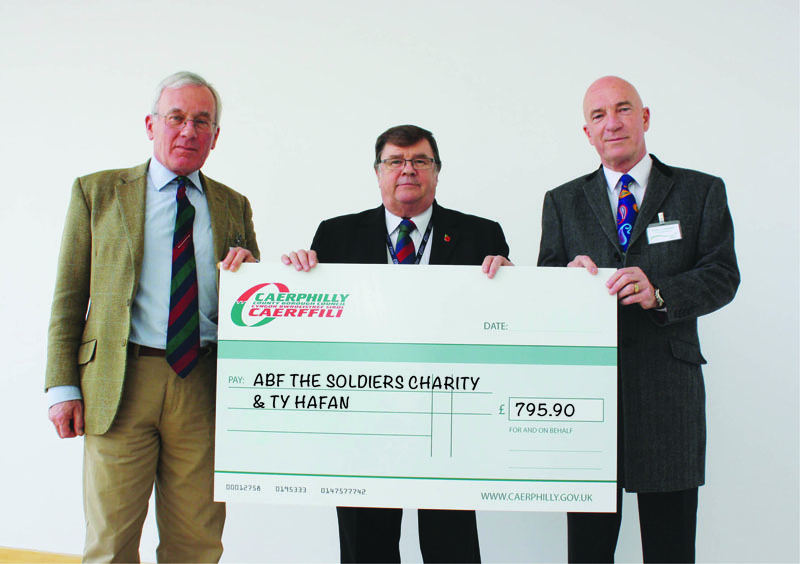  Picture caption: Charlie Nutting, Regional Director (Wales) for ABF the Soldiers Charity, Cllr. Alan Higgs CCBC's nominated Armed Forces Champion and Lindsay Doyle, Volunteer Ambassador for Ty Hafan
