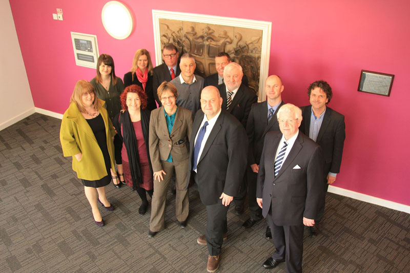 Carl Sargeant with members of Coastal Housing Group, Neath Port Talbot County Borough Council and Jehu