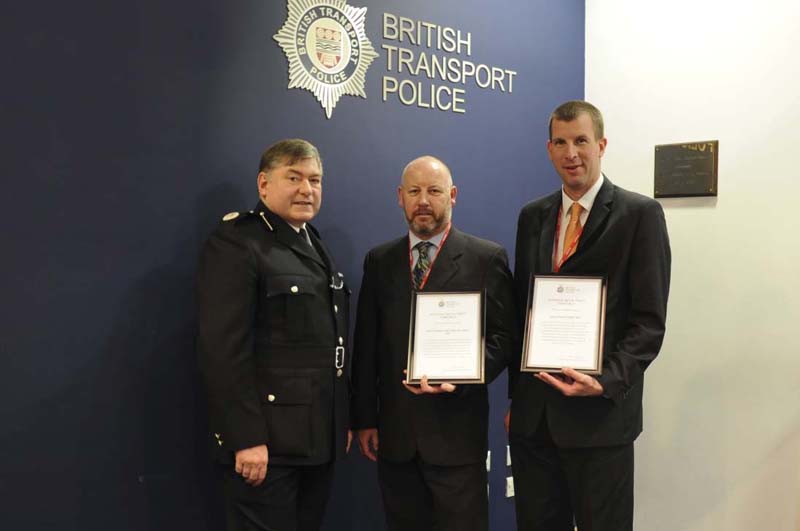 ACC Steve Thomas (BTP), TPS Dave Morris (BTP, Operation Leopard Metal Theft Team) and PS Andrew Wiltshire (Gwent Police)