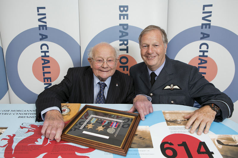 Medals awarded to Ted Saunders, the brother of Flight Sergeant Geoff Saunders who was killed when his Lancaster bomber was shot down over Germany