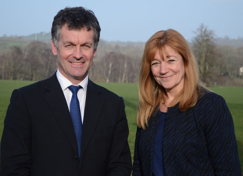 Welsh Conservatives European Election candidate Aled Davies with Kay Swinburne MEP