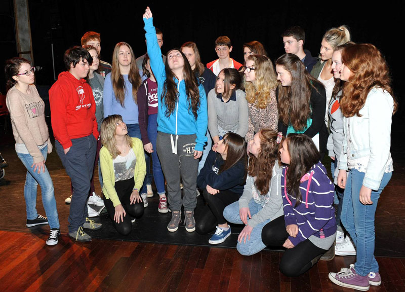 Some of Meirionnydd 2014 Urdd National Eisteddfod ‘Dyma Fi’ cast who will be performign at Theatr Harlech during Eisteddfod week