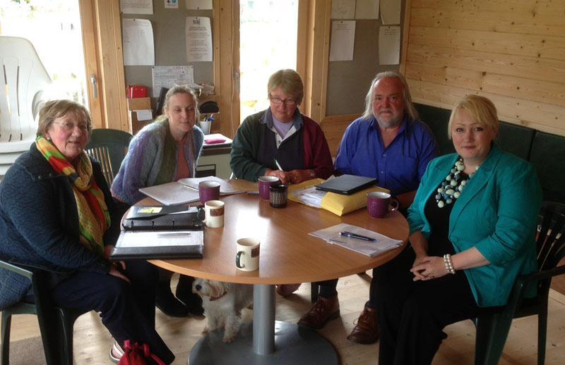 Rebecca with members of the Action Group - Peter Cole, Sylvia Stephenson and Beverley Wilkins