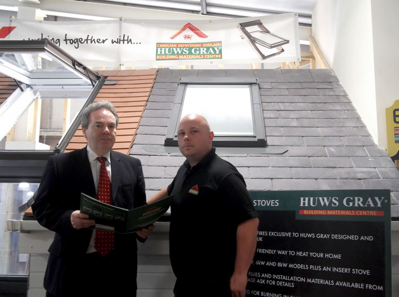 Ian Lucas MP and Huws Gray Wrexham store manager Mark Evans at the store