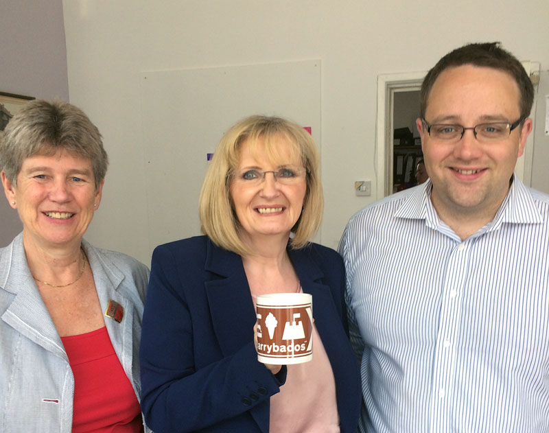 Chris Elmore and Jane Hutt AM with Margaret Curran MP in Barry