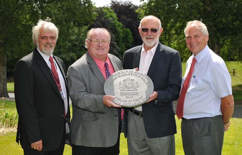 Cllr Kevin Jones, Cabinet Member for Waste Strategy, Public Protection and Leisure, Cllr Tony Sharps, Northop Hall, Cllr John Golledge, Chairman of Northop Community Council and Alan Roberts from Flintshire County Council