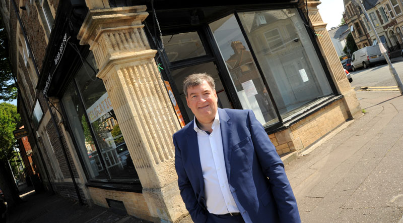 Nick James, director, Moginie James, outside the new Pontcanna office