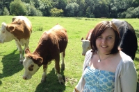 Sharon Huws with cows
