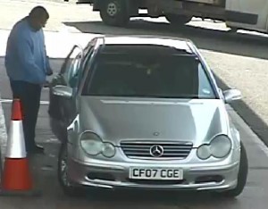 Weycock Cross CCTV - male suspect and car