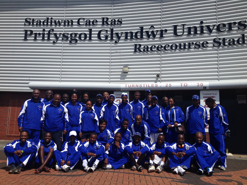 Team Lesotho at Glyndwr University ahead of the 2014 Commonwealth Games