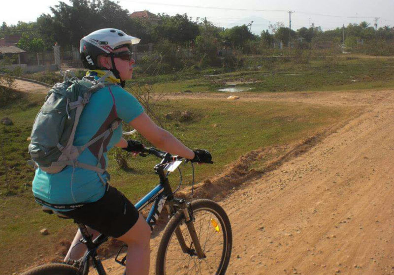 Amy on her 5 day cycle ride from Vietnam to Cambodia