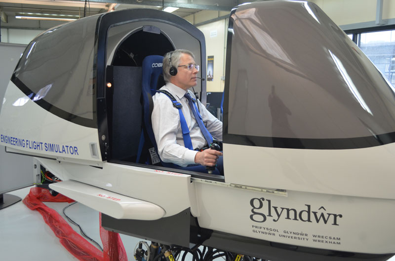 Professor Anatoly Aleksandrov in the flight simulator