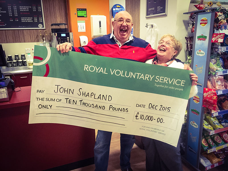 John and Janice Shapland at the Royal Voluntary Service Cafe bar at University Hospital Llandough