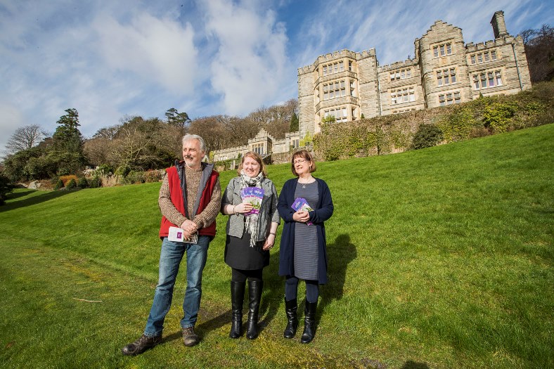 This year's North Wales Festival of Gardens will be launched at Plas Tan y Bwlch on May 27. Pictured are Eirlys Jones and Clare Britton, right, from North Wales Tourism and Tony Russell the consultant who has helped put the festival together and is based at Plas Tan y Bwlch